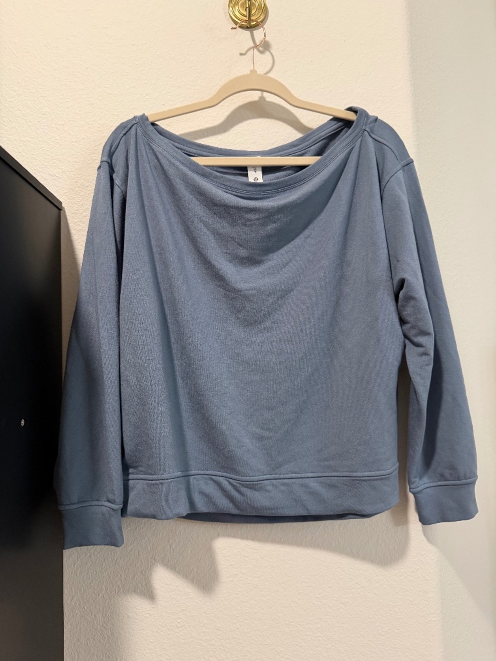 NWOT Lululemon Steel Blue BeCalm Oversized Boatneck Long-Sleeve Shirt, Size XS